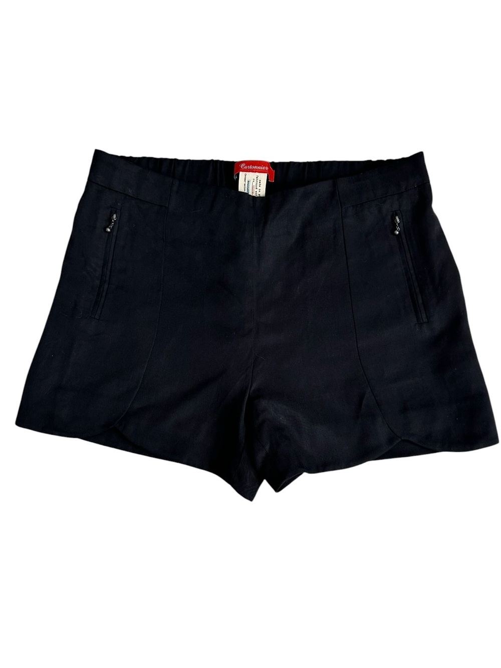 Cartonnier Black High-Waist Zip-Pocket Shorts